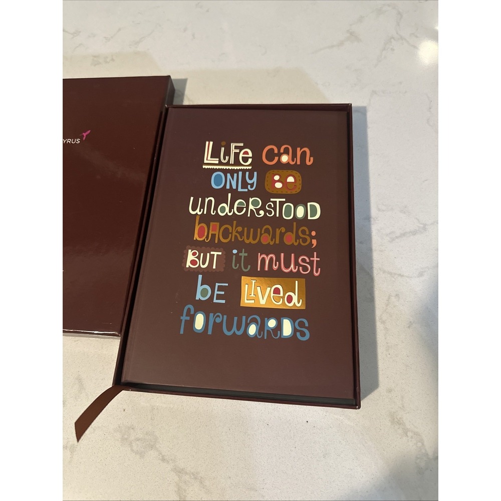 Papyrus Journal Notebook Box  "Life can only be understood Backwards; But It …